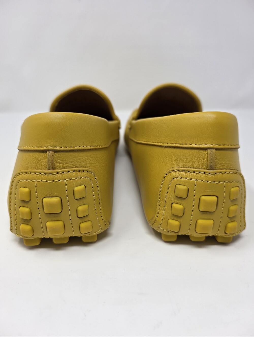 Gucci G 9 42 Mustard Yellow Tonal Driving Shoes Loafers Moccasin Slipond Driver - Picture 6 of 12